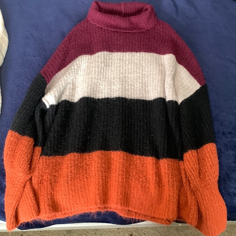 Multi Colored Turtle Neck Sweater